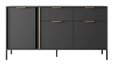 Kommode Golden 153 cm anthrazit modernes Design ideale Kommode für moderne Innenräume goldene Kante Griff fügt Eleganz