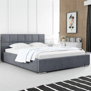 Polsterbett Costa 180x200 grau stilvolles Bett mit Bettzeugablage komfortables Kopfteil besticht durch sein elegantes Design