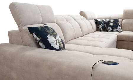 Ecksofa mit Schlaffunktion Buffalo X graphit links funktionelles und bequemes Ecksofa für einen Raum mit Bettzeugcontainern