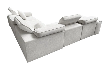 Ecksofa mit Schlaffunktion Viano III Lux creme links modernes Ecksofa für Wohnzimmer mit ausziehbarem Fußteil Bettwäschecontainer