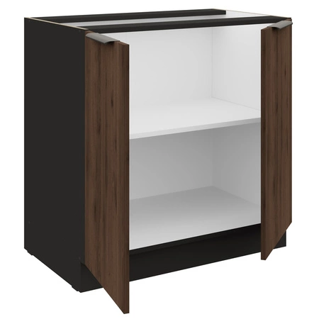 Schwarz / Brianza 260 cm Küchenmöbel-Set Metallkante Griffe Schränke sehen toll aus in modernen Interieurs