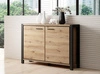 112 cm Activ Kommode Eiche Taurus / Schwarz Stilvolle Kommode für das Wohnzimmer Hochwertige Verarbeitung Ideal für moderne Innenräume