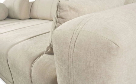 Ecksofa mit Schlaffunktion Cetara IV braun linke Seite stilvolles Eckdesign mit verschiebbaren Rückenlehnen zwei Bettzeugkästen