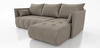 Ecksofa mit Schlaffunktion Selva dunkelbeige universal seite Ecksofa mit Bettzeugablage aus Stoff mit Plüschoberfläche