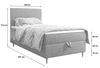 Boxspringbett Bing 100x200 hellblau im modernen skandinavischen Stil mit gepolstertem Kopfteil Bett mit Staukasten