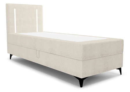 Boxspringbett Norco 90x200 beige stilvolles Bett mit Bettzeug Lagerung Beleuchtung im Kopfteil fügt eine einzigartige Note