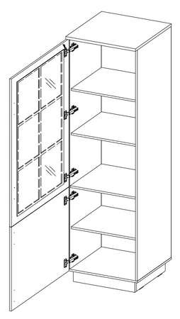 Hängeschrank Scandi Eiche artisan / weiß klassisches Design Hängeschrank für Wohnzimmer stilvolle gefräste Fronten Metallgriffe