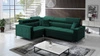 Nausa II Ecksofa mit Schlaffunktion Flasche grün links Samt Ziernähte auf der Sitzfläche Ecksofa mit einem Bettkasten