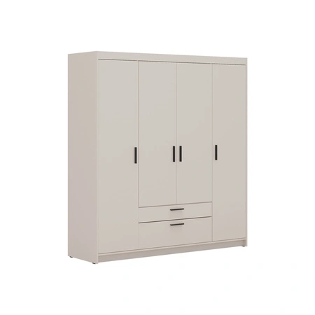 Kleiderschrank Rene 176 cm beige sand stilvolles Design geräumiger Kleiderschrank Kleiderschrank mit klassischer Form ausgestattet mit großen Schubladen