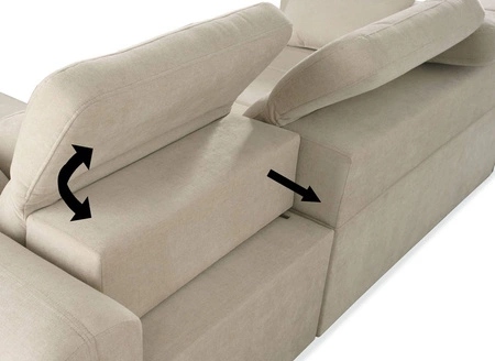 Ecksofa mit Schlaffunktion Cetara VI blau rechte Seite komfortables und stilvolles Ecksofa mit verschiebbaren Rückenlehnen