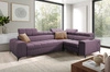 Ecksofa mit Schlaffunktion Bolmso II violett rechts Ecksofa mit Bettzeugcontainer Vollauszug in der Seite des Möbels