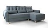 Ecksofa mit Schlaffunktion Rovigo grau blau rechts elegantes Ecksofa in skandinavischer Form großes Bettzeugfach