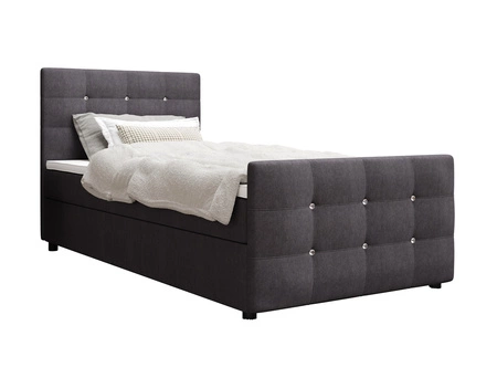 Boxspringbett Kansas 90x200 graphit Bett im modernen skandinavischen Stil mit gepolstertem Kopf- und Fußteil