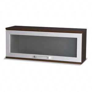 Hängeregal mit Tür Maximus 100 cm Kastanie Wenge modernes Design Kante mit Spezialfurnier verkleidet Elemente aus gehärtetem Sicherheitsglas