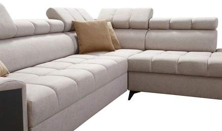 Ecksofa mit Schlaffunktion Bolmso IX grün rechte Seite bequemes Ecksofa für Wohnzimmer mit Schublade Bettzeug Container stilvolles Design