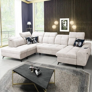 Ecksofa mit Schlaffunktion Buffalo VI creme rechts Funktionelles und stilvolles Ecksofa mit drei Bettkästen