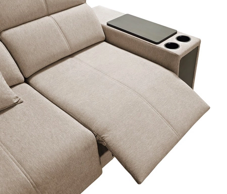 Ecksofa mit Schlaffunktion Tesalia IV Lux beige links stilvolles Ecksofa mit ausziehbarem Fußteil und Schiebefunktion der Rückenlehne
