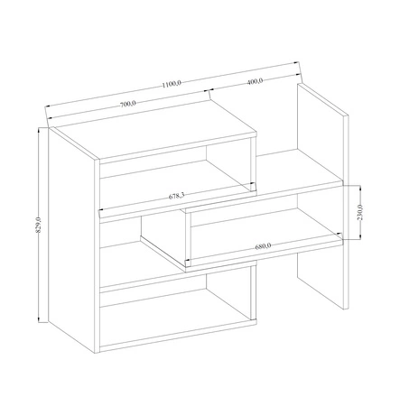 Bücherregal Carl niedrig Eiche sonoma light das ideale Bücherregal für Büro, Arbeitszimmer oder Jugendzimmer mit der Möglichkeit der Erweiterung