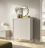 Kommode Lovro 104 cm beige in modernem Design mit Goldverzierung wird Liebhaber ausdrucksstarker Innenräume begeistern