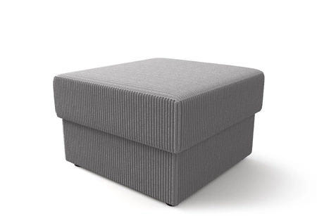 Fogu Pouffe Grau Asche Stilvoller Design-Pouffe ideal zur Ergänzung einer Inneneinrichtung Weicher Cordstoff mit markanten Streifen