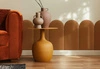 Wally gepolstertes Paneel 30x100 cm Honig stilvolles Wandpaneel Zaun Veloursstoff modischer Schliff für jedes Arrangement