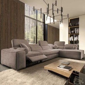 Ecksofa mit Schlaffunktion Viano XI Lux hellbraun rechtshändig Design-Ecksofa mit ausziehbarem Fußhocker und Bettzeugstaufach