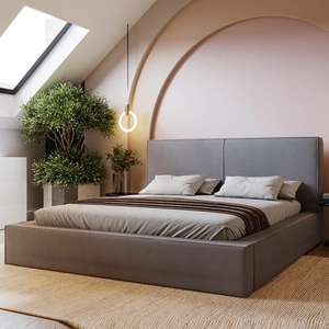 Polsterbett Belli 180x200 grau stilvolles Bett mit Bettzeugablage komfortables Kopfteil besticht durch sein elegantes Design