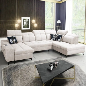 Ecksofa mit Schlaffunktion Buffalo VI creme links funktionelles und stilvolles Ecksofa mit drei Bettkästen