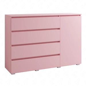 Kommode Simple 138 cm puderrosa Funktionsmöbel für das Mädchenzimmer einfaches Design