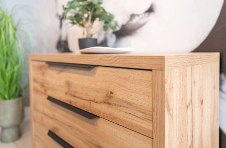 Schlafzimmermöbel-Set Halle S Eiche wotan universal Farben Schlafzimmermöbel-Set mit interessantem Design im Loft-Stil