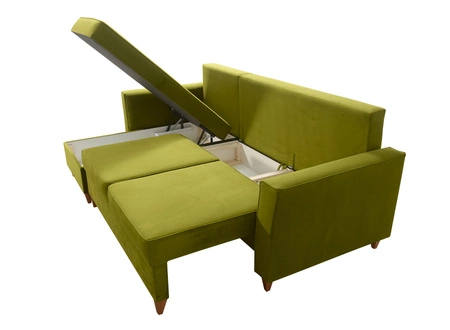 Ecksofa mit Schlaffunktion Topeka ecru linke Seite stilvolles und modernes Design, das sich in jede Einrichtung einfügt