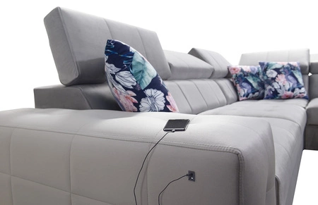 Ecksofa mit Schlaffunktion Hampton VII quarzrosa rechtes Ecksofa für Ihr Zimmer aus Samtstoff mit glatter Oberfläche