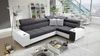 Ecksofa mit Schlaffunktion Dafni II graphitweiß rechtwinklig geflochtenes Ecksofa mit Bettzeugstauraum Vollauszug