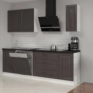 Silbernes Küchenmöbelset 230 cm Schränke sehen in klassischen und modernen skandinavischen Interieurs großartig aus