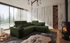 Ecksofa mit Schlaffunktion Tesalia VII grün rechte Seite modernes Design komfortable Schiebelehne Schublade in der Seite des Möbels