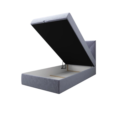 Boxspringbett Arvada 120x200 hellblau im modernen skandinavischen Stil mit gepolstertem Kopfteil Bett mit Staukasten