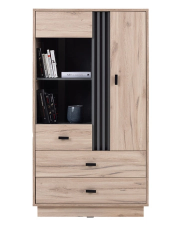 Regal Estan 80 cm Eiche estana hell / anthrazit modernes Möbeldesign hochwertige Verarbeitung Regalkanten mit Spezialfurnier verarbeitet 