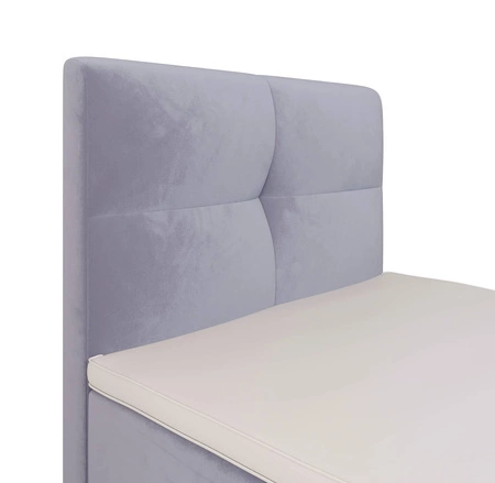 Boxspringbett Melba 90x200 hellblau Bett im modernen skandinavischen Stil mit gepolstertem Kopfteil Bett mit Staukasten