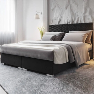 Boxspringbett Fargo 160x200 schwarz im modernen skandinavischen Stil mit markantem Kopfteil