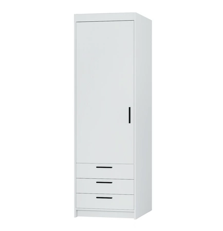 Rene 60 cm Kleiderschrank weiß modernes Design und ABS Einfassung idealer Kleiderschrank für Schlafzimmer geräumige Schubladen