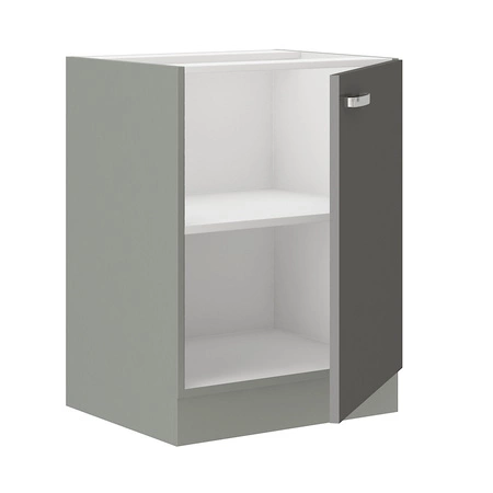 Küchenhochschrank mit Regal Grauer 60 D 1F BB dampf-, hitze- und auslaufsicher