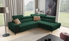 Ecksofa mit Schlaffunktion Bolmso VII grün rechts elegantes Ecksofa für Wohnzimmer mit Schublade und Bettzeugbehälter