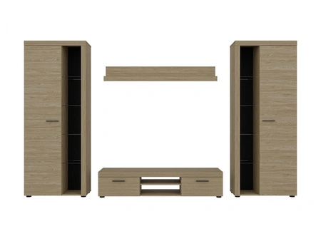 Wohnwand Rene XL Eiche geölt Perfektes Hängeelement für Liebhaber moderner Einrichtungen mit elegantem Charakter