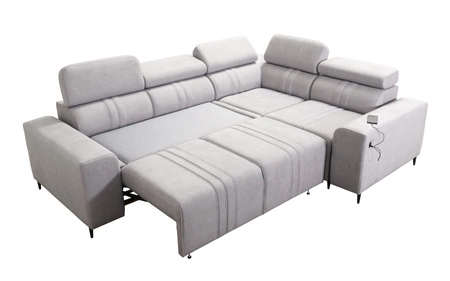 Ecksofa mit Schlaffunktion Castel II Lux braun rechtsseitiges bequemes Ecksofa für das Wohnzimmer mit komfortablem ausziehbarem Fußteil