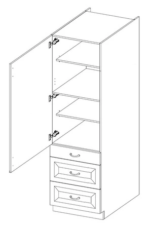 Valico 60 DKS-210 3S 1F Küchenzeile mit Schubladen dampf-, hitze- und auslaufsicherer Schrank