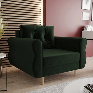 Wilkins Sessel Flasche grün eleganter Sessel für das Wohnzimmer mit einem geräumigen und weichen Sitz Holzbeine hinzufügen visuelle Leichtigkeit