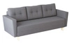 Sofa Telsze graphit elegantes Sofa für Wohnzimmer in skandinavischer Form hölzerne hohe Beine Container für Bettzeug 