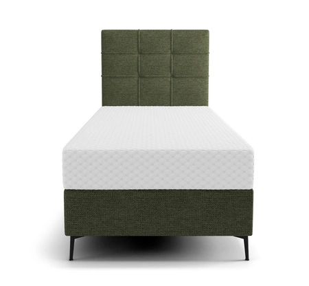 Boxspringbett Irvine 90x200 grün Stilvolles Bett mit Bettzeugablage und hohem Kopfteil besticht durch sein elegantes Design