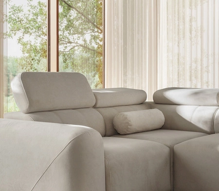 Ecksofa mit Schlaffunktion Cantare II Lux ziegelrot links Komfort-Ecksofa für Wohnzimmer mit hochklappbarem Fußteil weicher Stoff