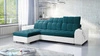 Ecksofa mit Schlaffunktion Luigi türkis / weiß links Ecksofa mit zwei Bettkästen Stoff mit interessanter Struktur
